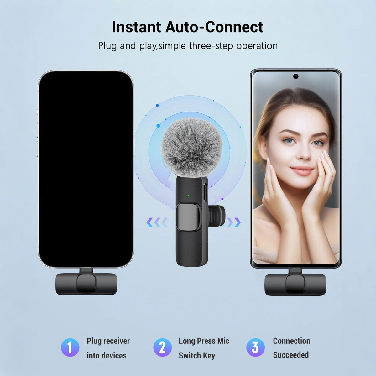 Micrófono de solapa inalámbrico USB-C