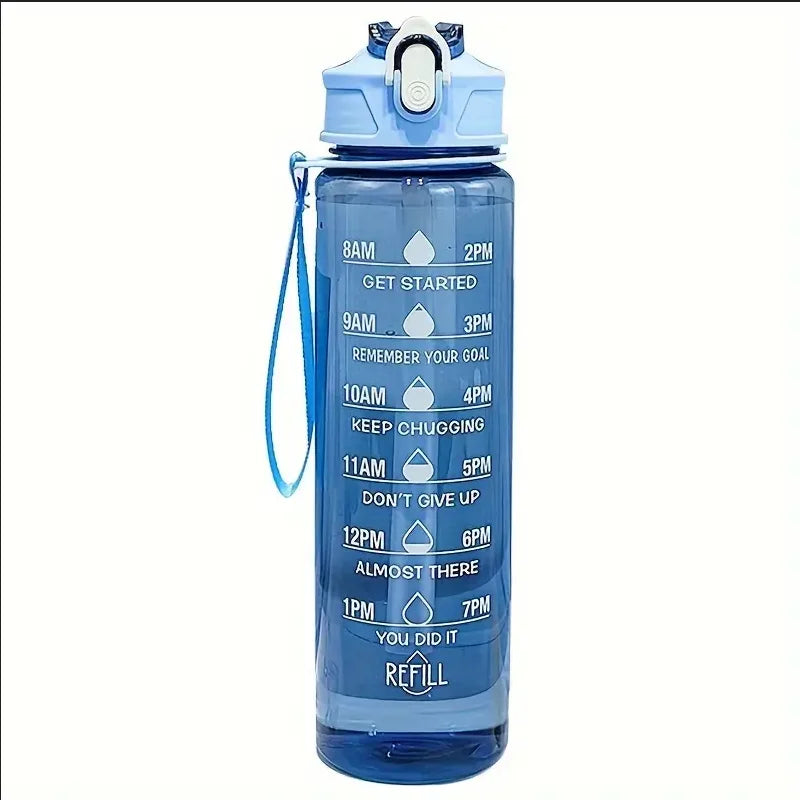 Botella deportiva de 800 ml con marcador de tiempo
