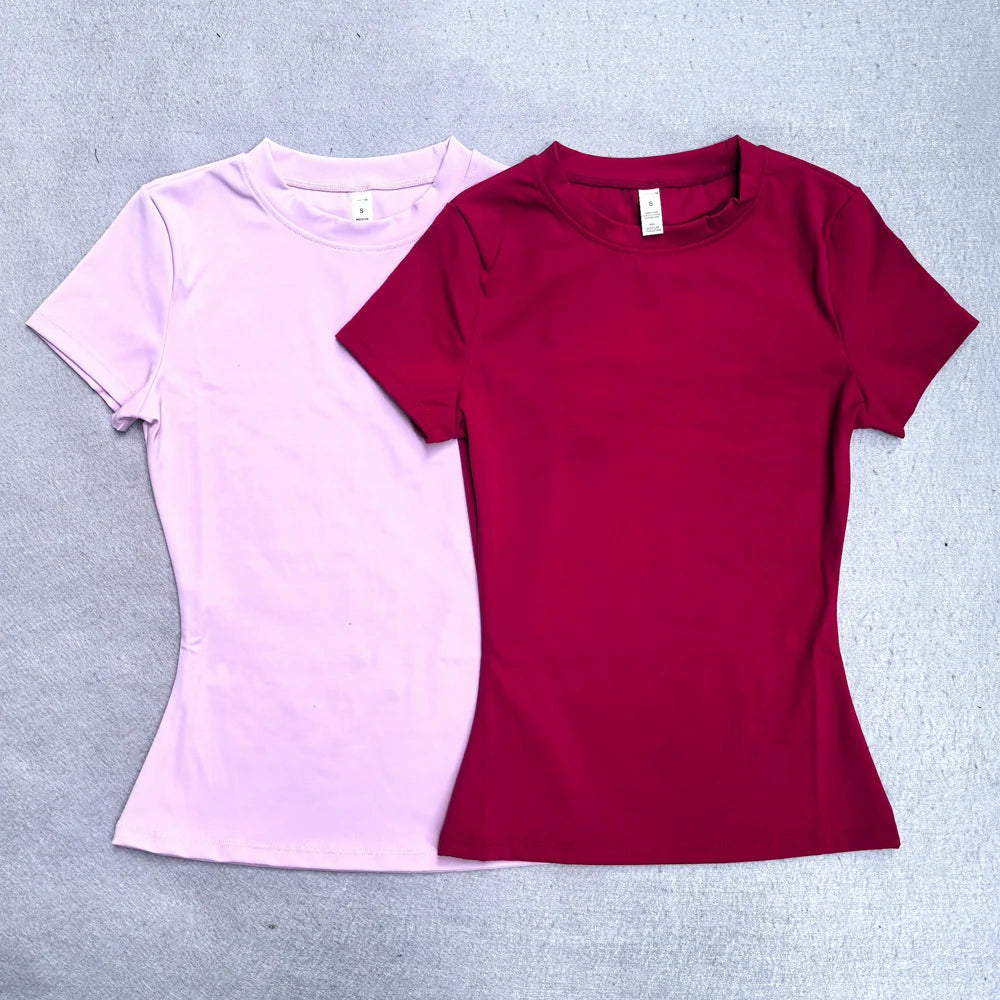 Camiseta deportiva sin costuras de mujer