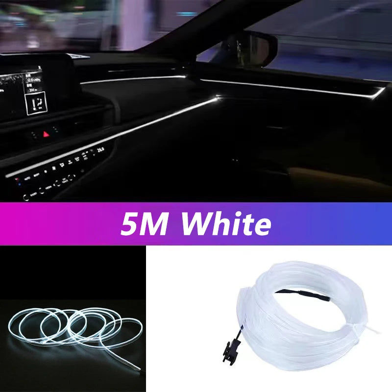 Tira LED de neón para interior del coche