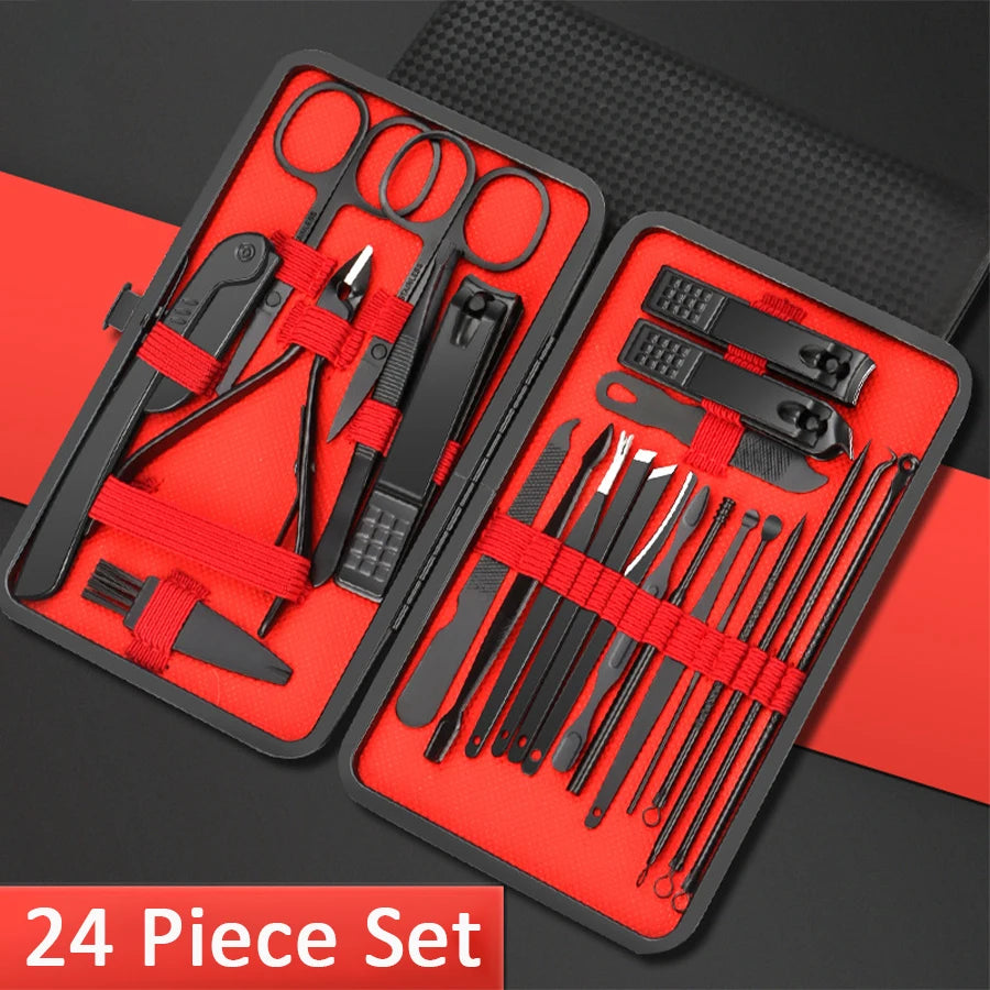Set de manicura profesional en acero inoxidable con estuche