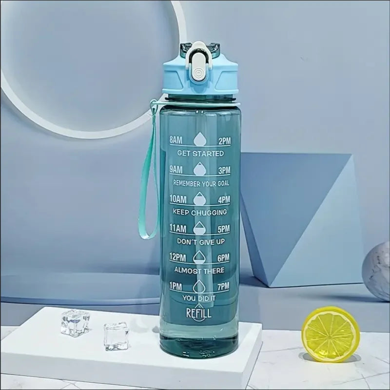 Botella deportiva de 800 ml con marcador de tiempo