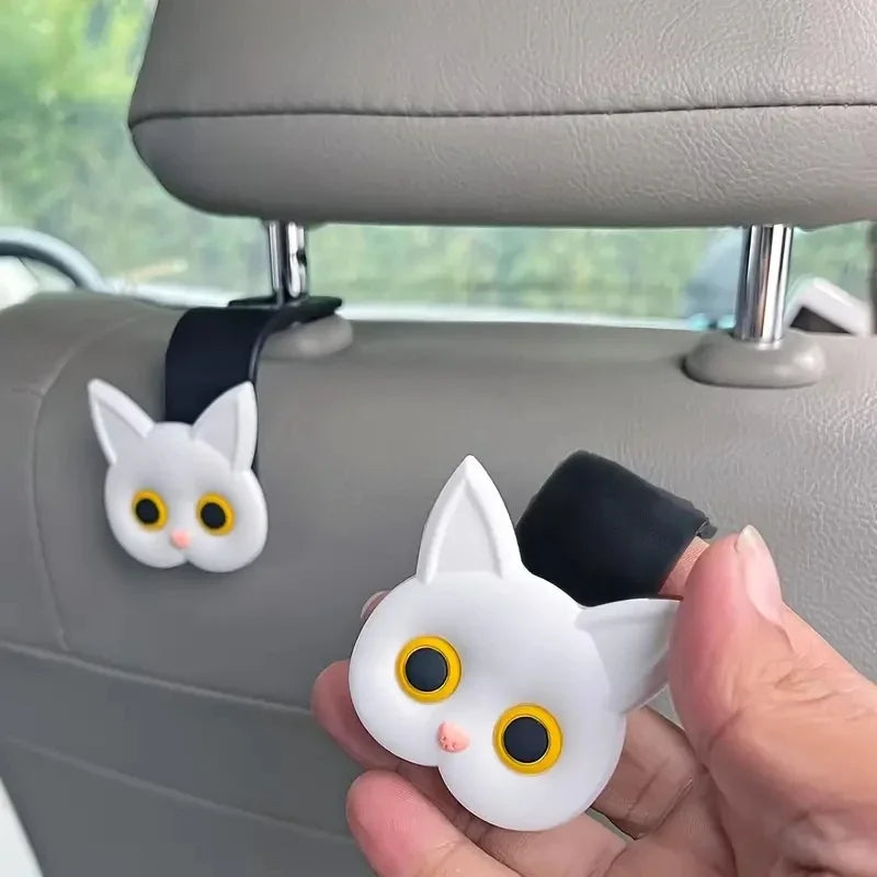 Ganchos de gatito para reposacabezas del coche (2 uds)