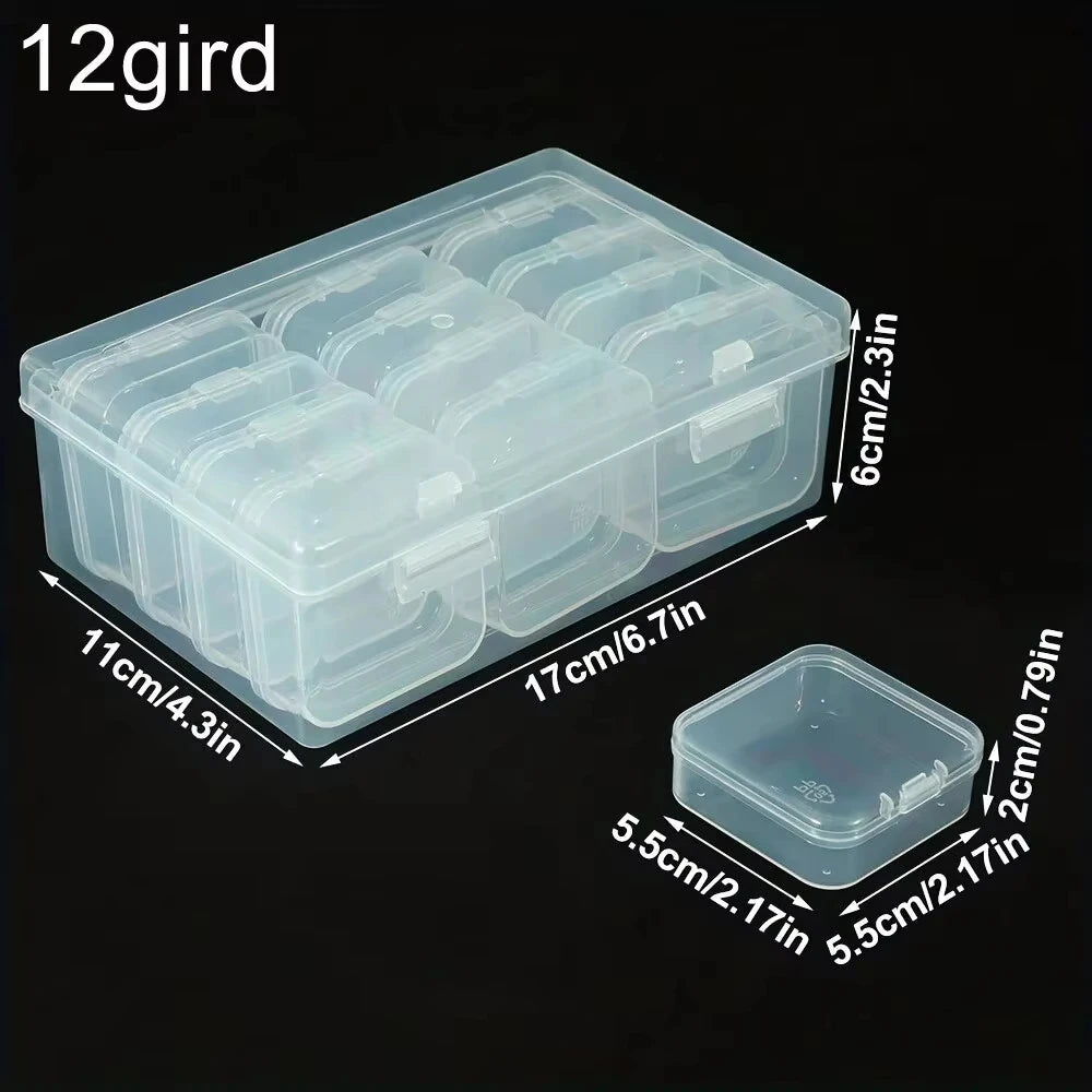 Caja organizadora transparente con compartimentos