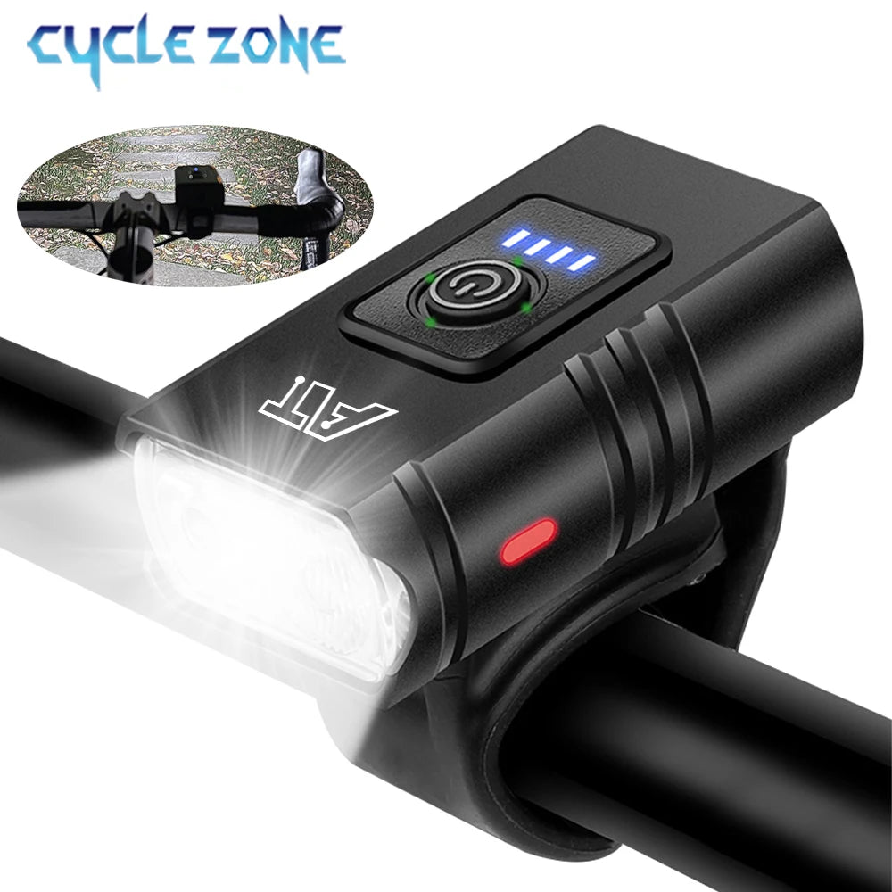 Luz delantera LED recargable para bicicleta