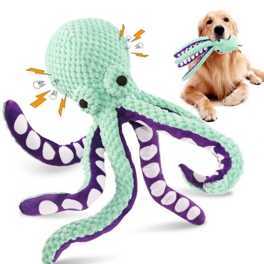 Peluche pulpo con sonido para perros