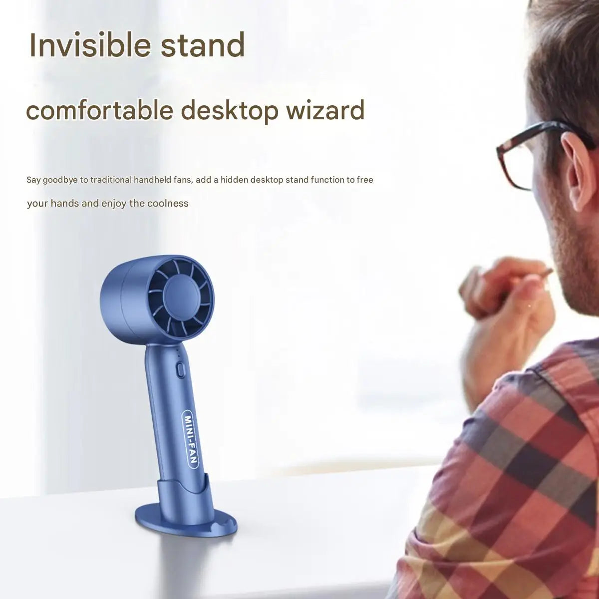 Mini ventilador turbo portátil recargable por USB