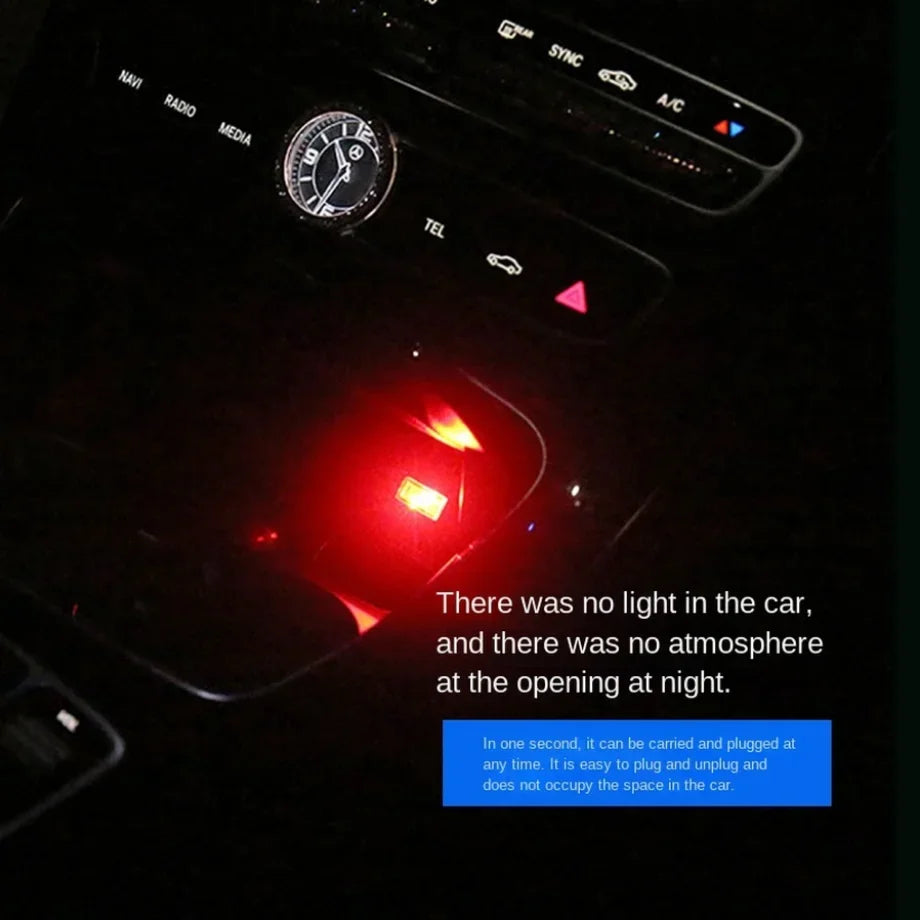 Mini luz LED USB de ambiente para coche