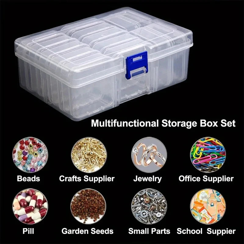 Caja organizadora transparente con compartimentos