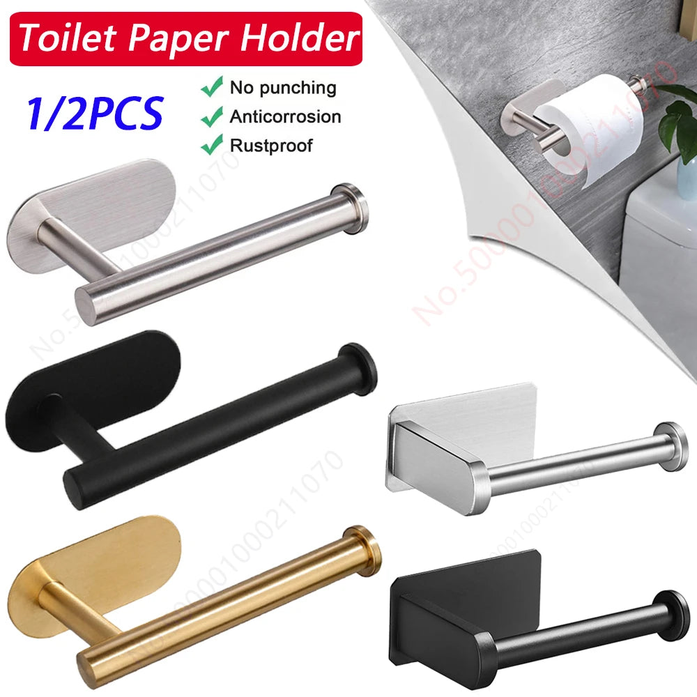 Portarrollos adhesivo para papel higiénico