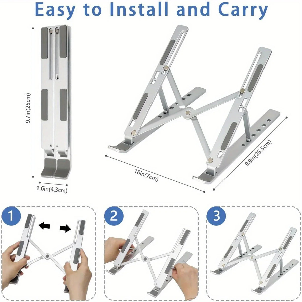 Soporte de aluminio para portátil regulable