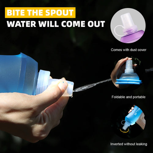 Botella de agua plegable de silicona TPU