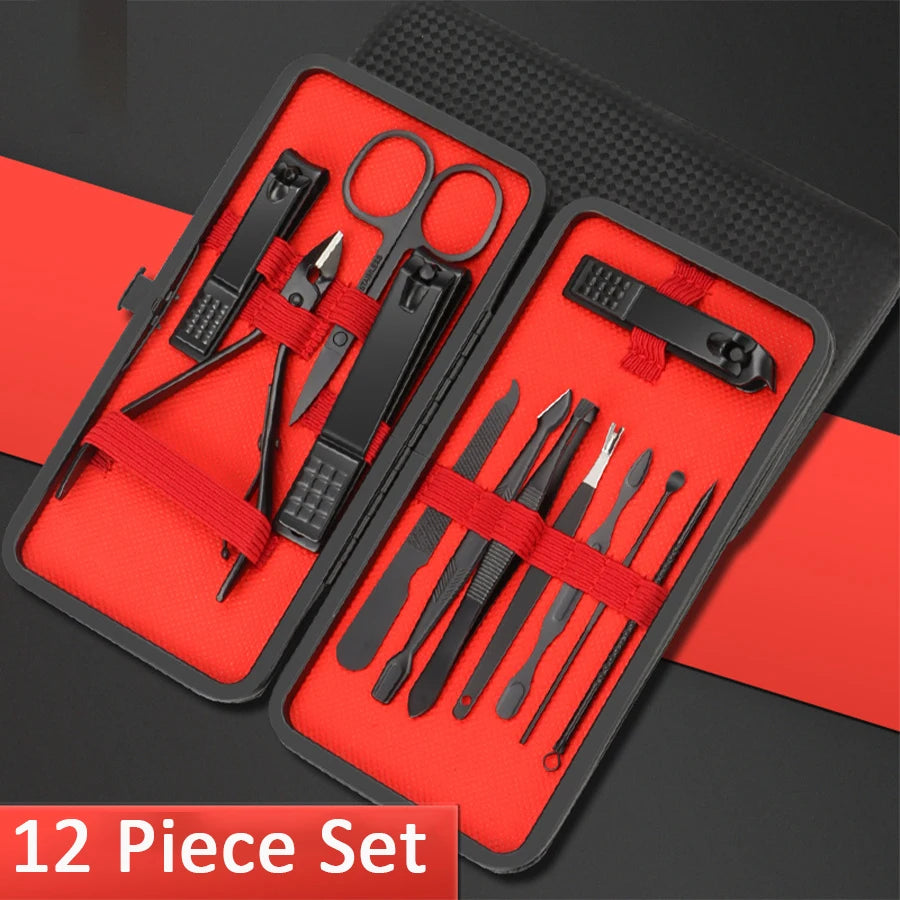 Set de manicura profesional en acero inoxidable con estuche