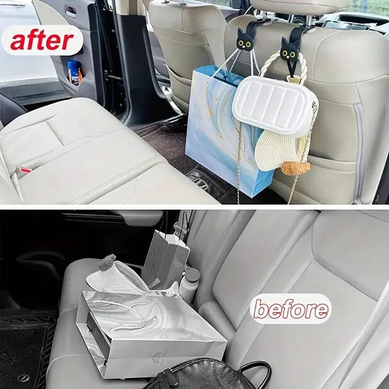 Ganchos de gatito para reposacabezas del coche (2 uds)