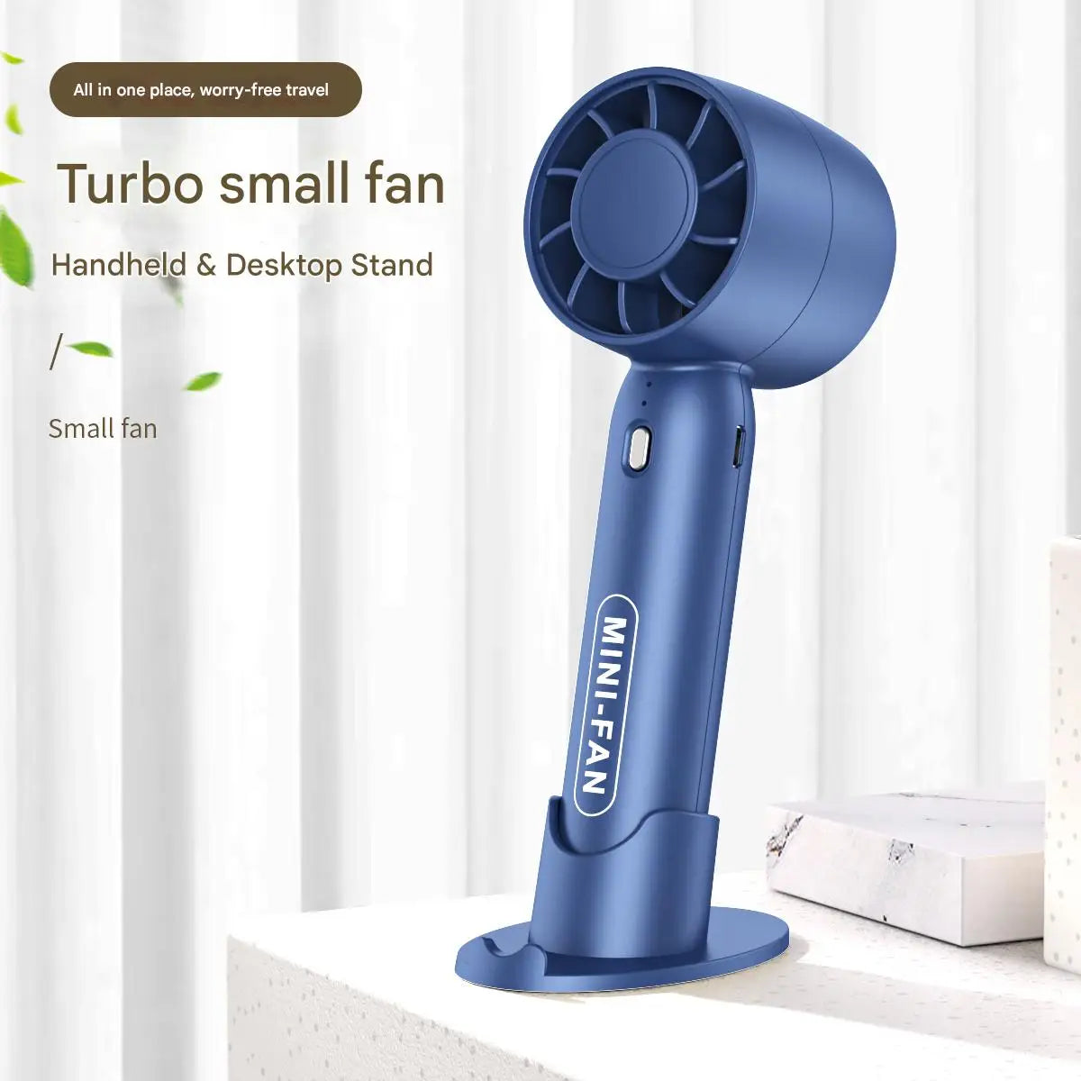 Mini ventilador turbo portátil recargable por USB