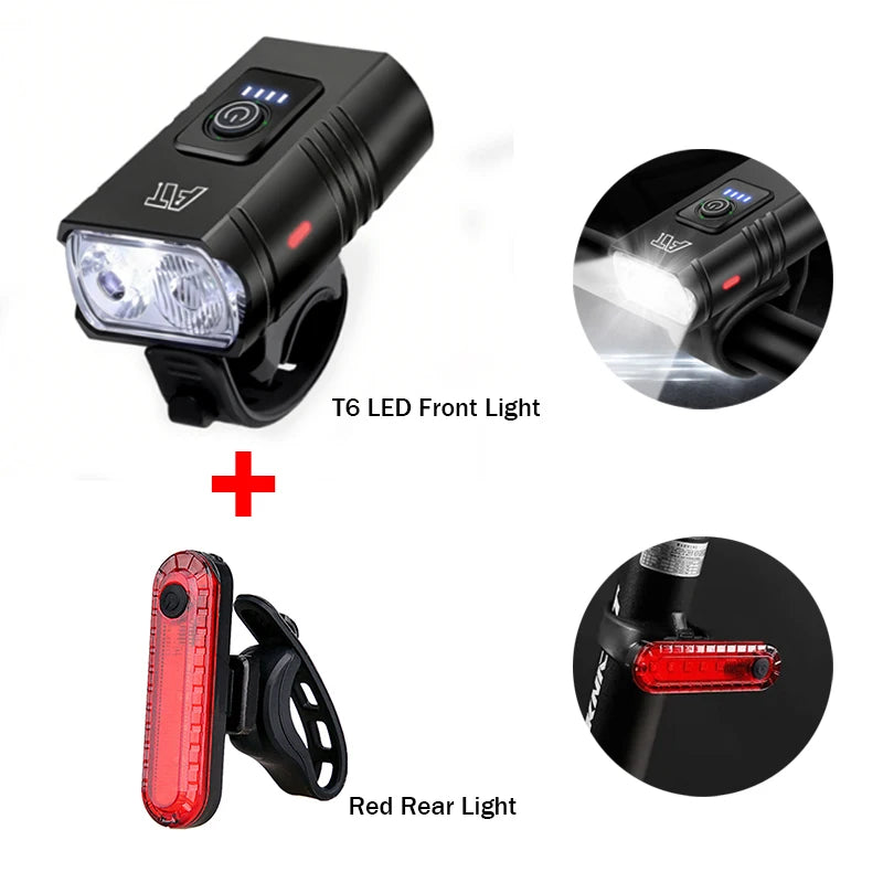 Luz delantera LED recargable para bicicleta