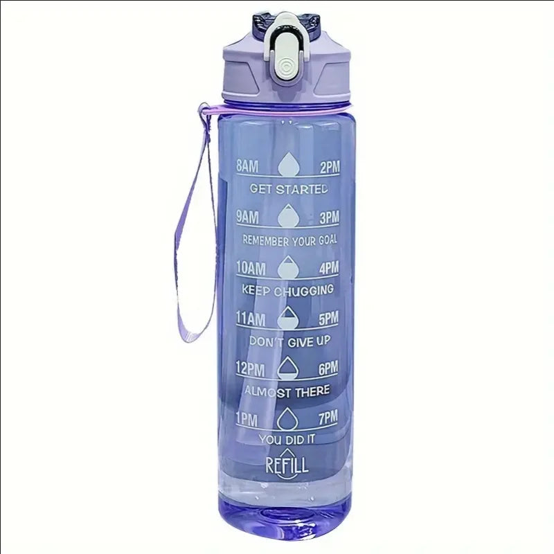 Botella deportiva de 800 ml con marcador de tiempo