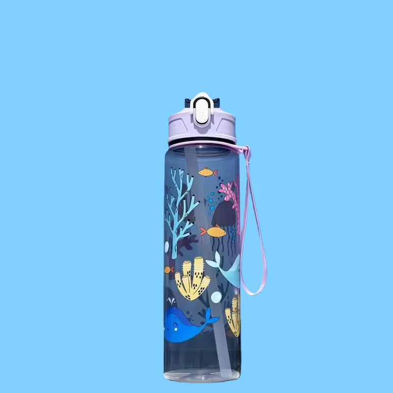 Botella deportiva de 800 ml con marcador de tiempo
