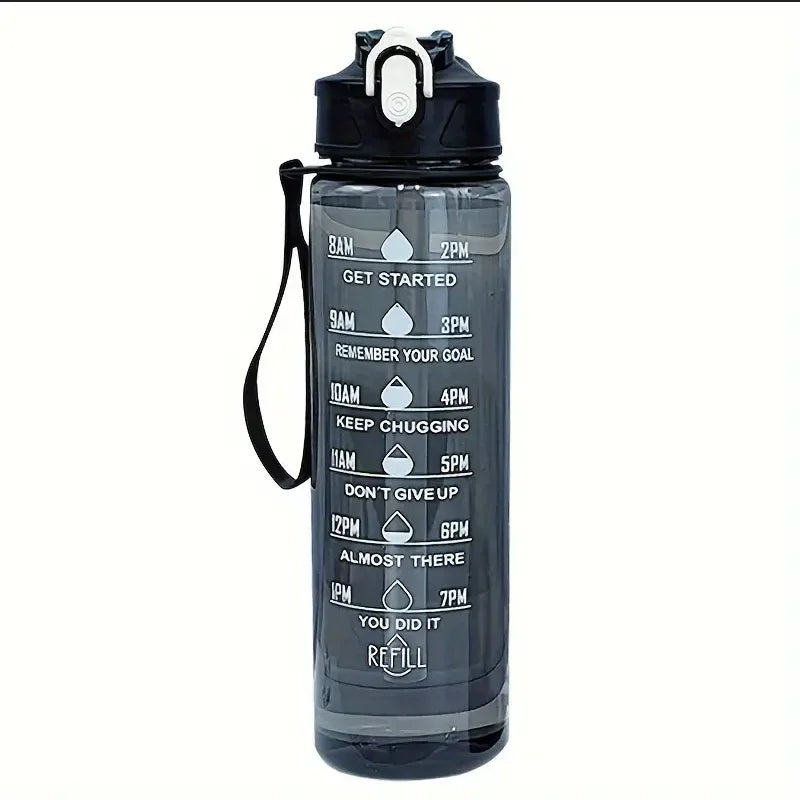 Botella deportiva de 800 ml con marcador de tiempo