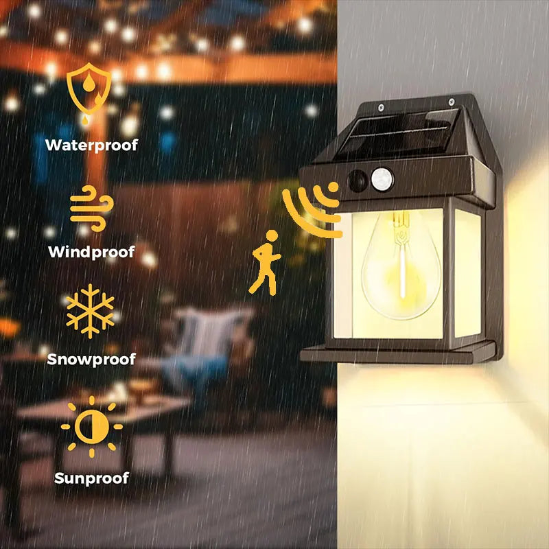Aplique solar de pared con sensor de movimiento