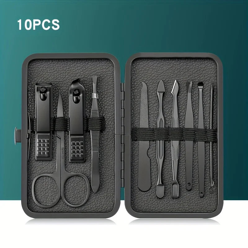 Set de manicura profesional en acero inoxidable con estuche