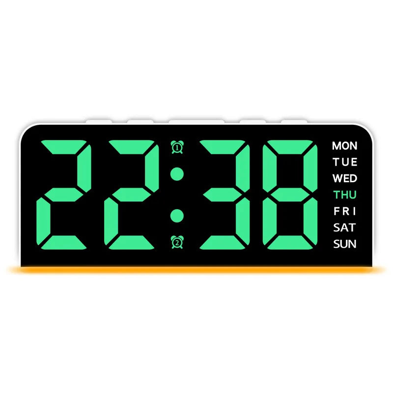 Despertador digital LED con luz ambiental, fecha y temperatura