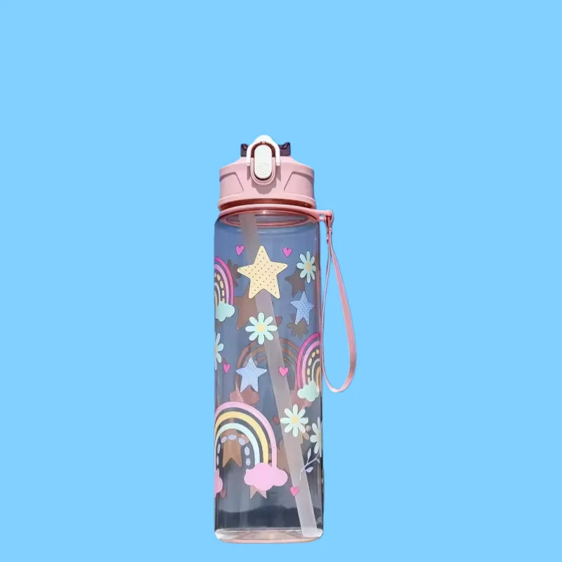 Botella deportiva de 800 ml con marcador de tiempo