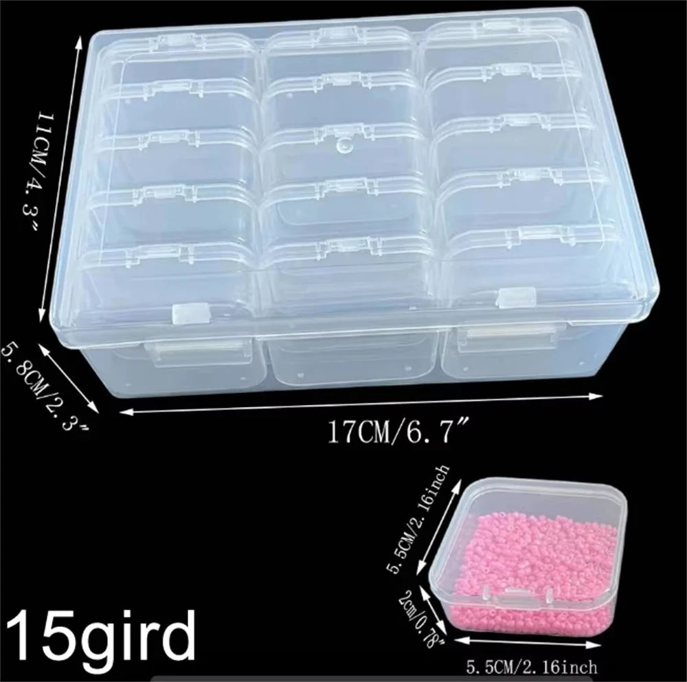 Caja organizadora transparente con compartimentos