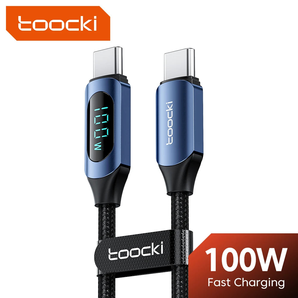 Cable USB-C a USB-C 100 W con pantalla de potencia