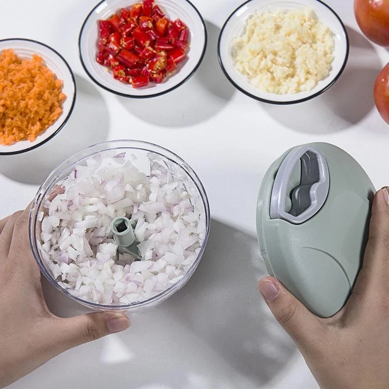 Picadora manual de cuerda para verduras y ajo