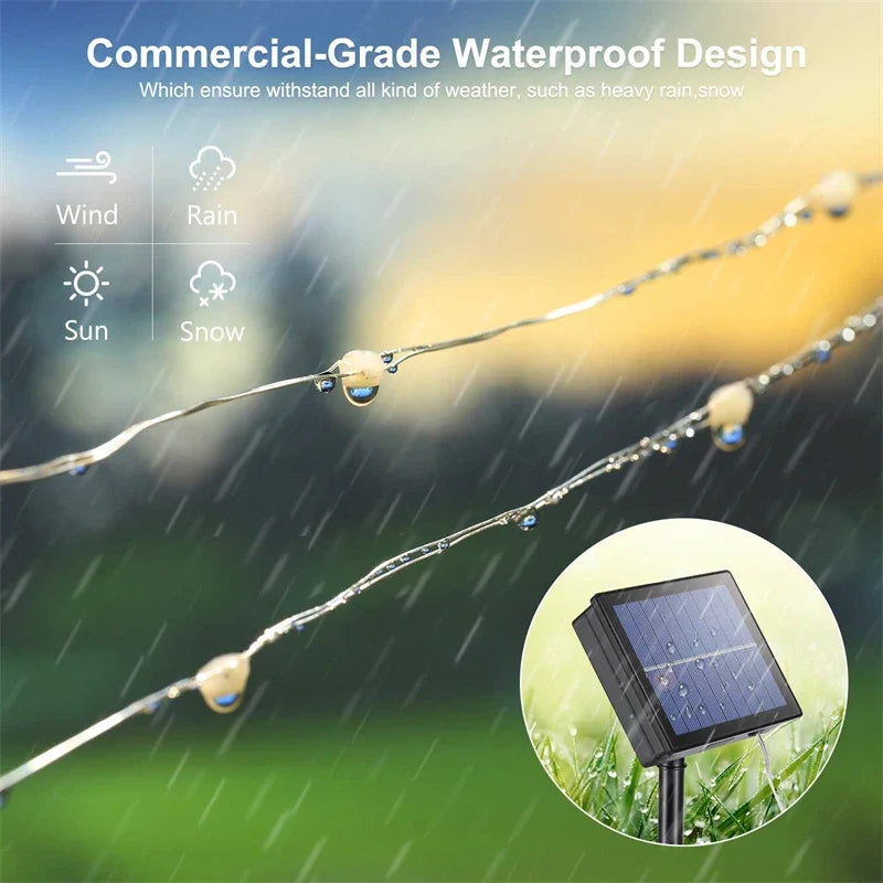 Guirnalda de luces LED solar para exterior