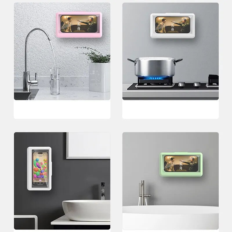Soporte de pared impermeable para móvil en la ducha