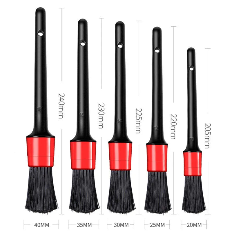 Set de 5 cepillos de detallado para coche