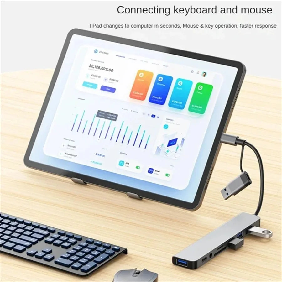 Hub USB-C 8 en 2 con lector de tarjetas