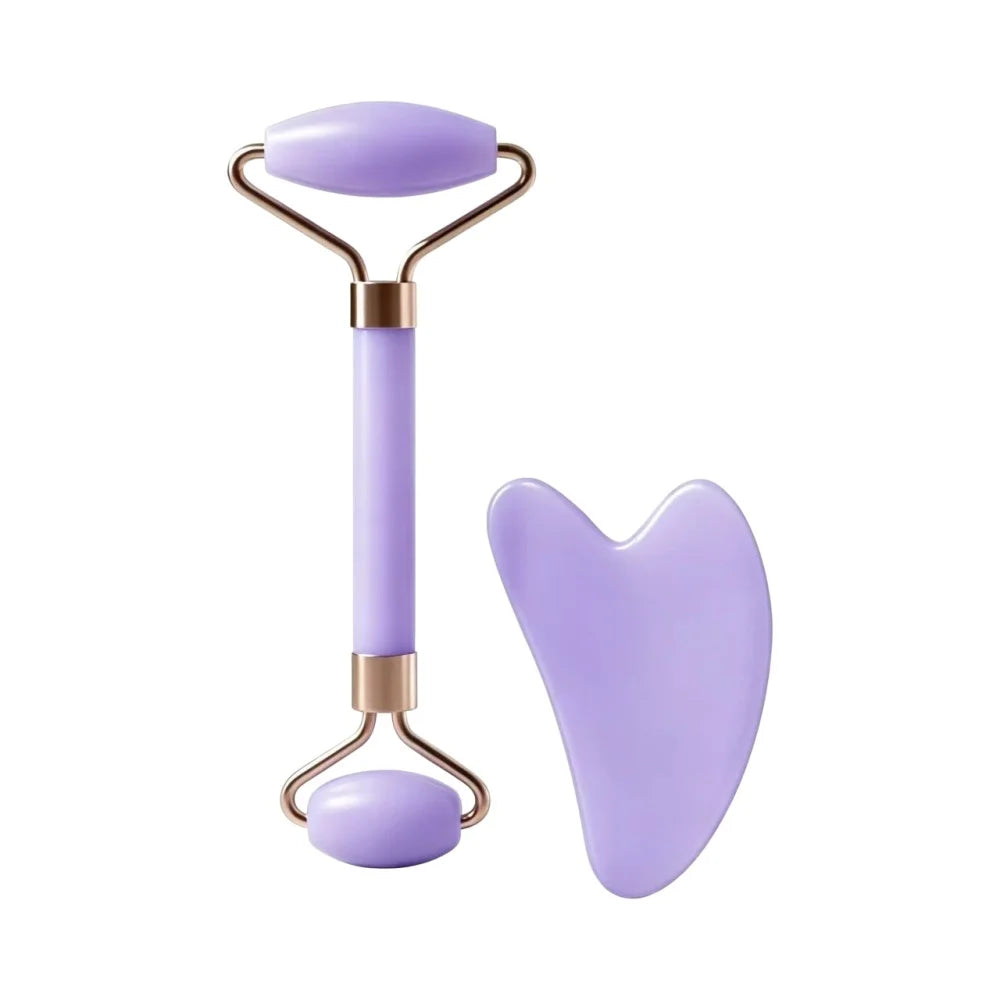 Kit facial de rodillo y gua sha