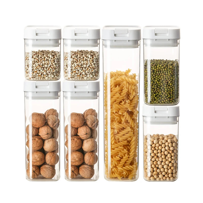 Bote hermético transparente para pasta y cereales