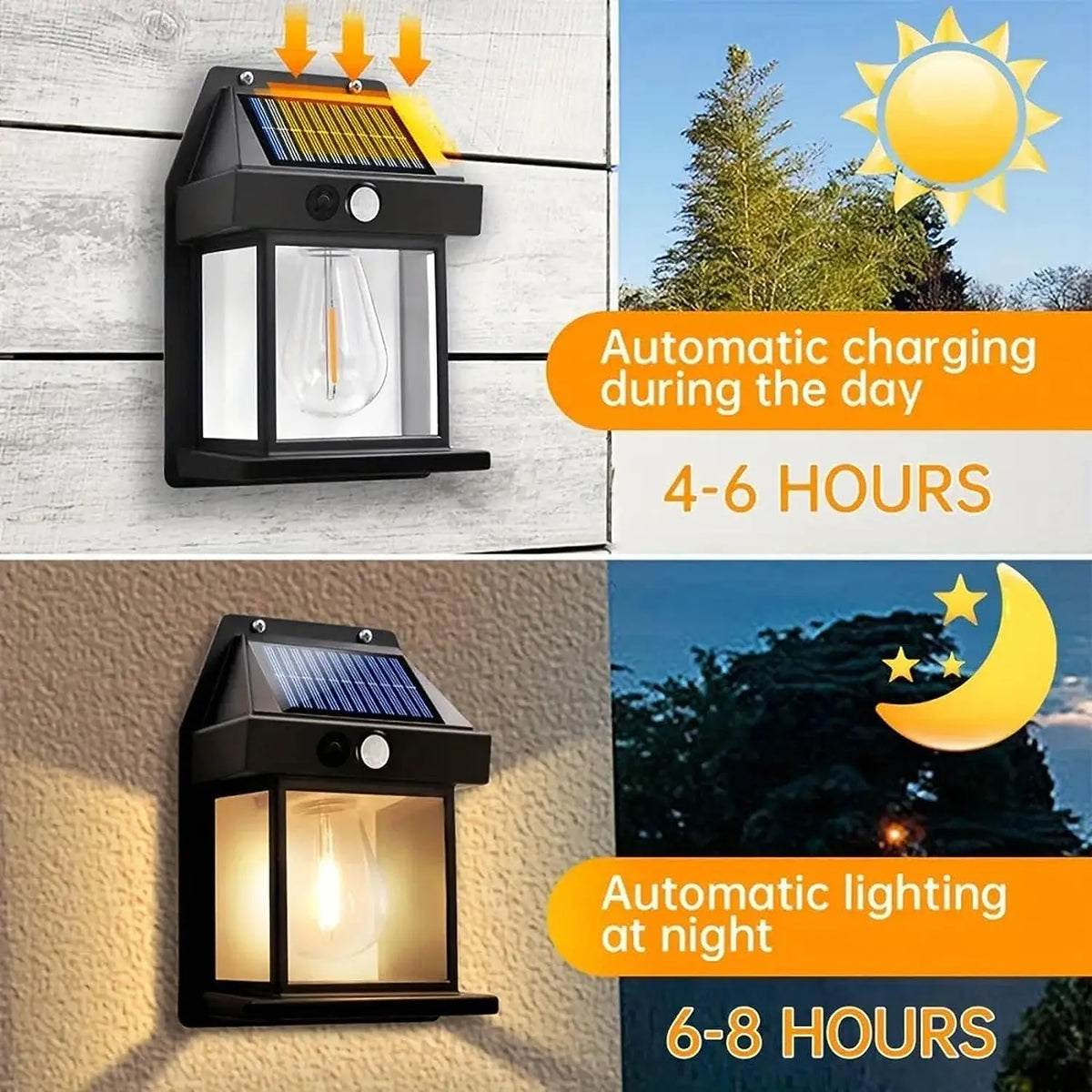 Aplique solar de pared con sensor de movimiento