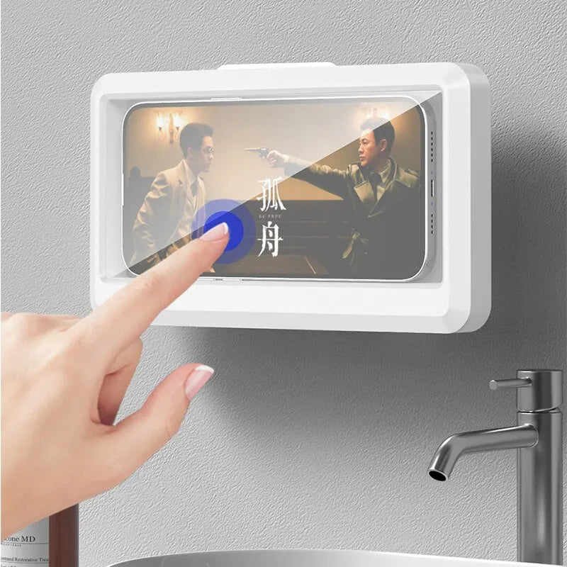 Soporte de pared impermeable para móvil en la ducha