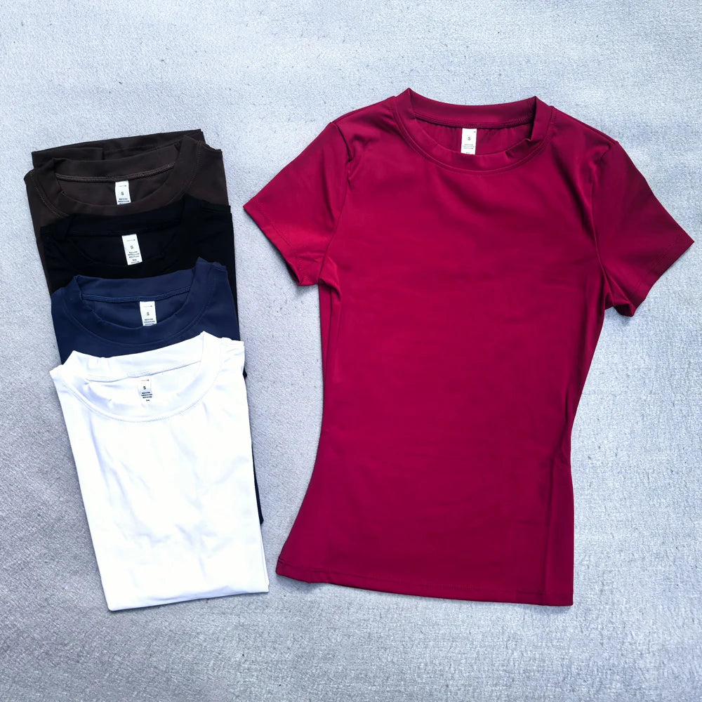 Camiseta deportiva sin costuras de mujer