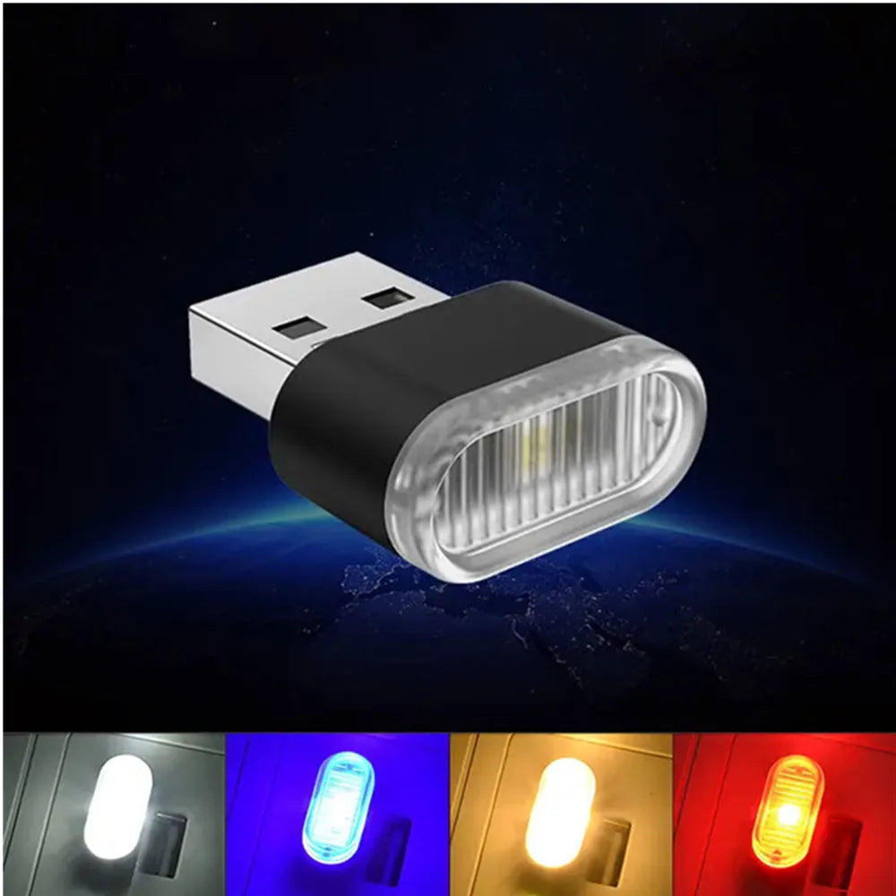 Mini luz LED USB de ambiente para coche