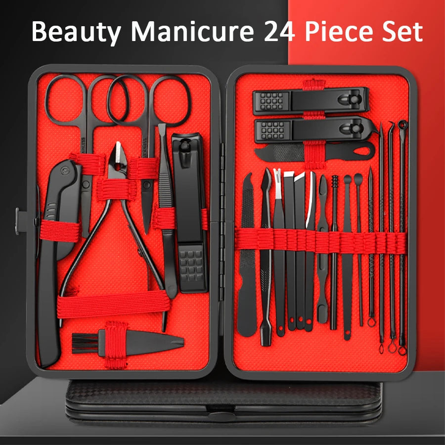 Set de manicura profesional en acero inoxidable con estuche